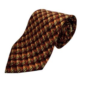 silk tie ermenegildo zegna geometric width 4” length 58” red new without tags